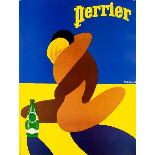 Perrier “The Embrace” or “L’Entreinte”, 1981, by Bernard Villemot. This original vintage poster captures the elegance and...