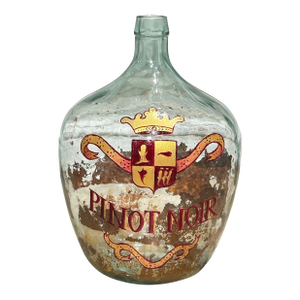 Hand Painted Antique Demi John Bottle From Normandy, France, ‘Pinot Noir’, Original Crate