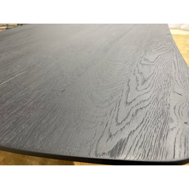 Arhaus Sculptural Two-Tone Coffee Table Organic Modern | Matte Black Top With Blonde Wood Legs For Sale - Image 18 of 18