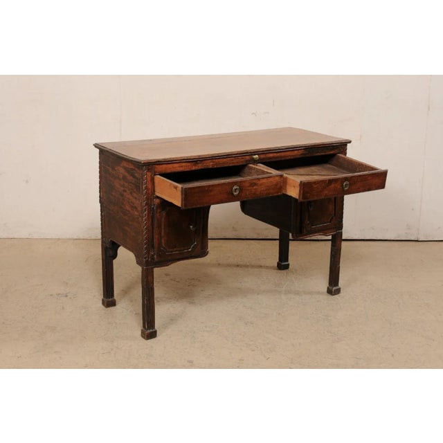 Wood Italian Carved-Wood Desk with Storage, 19th Century For Sale - Image 7 of 11