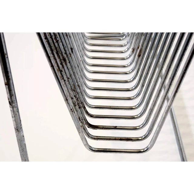 Late 20th Century Vintage Minimalist Chrome Magazine Rack by Arthur Umanoff Postmodern For Sale - Image 5 of 7