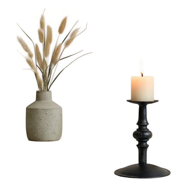 Zen Candlestick | Handcrafted Minimalist Metal Candle Holder for Serene Decor For Sale