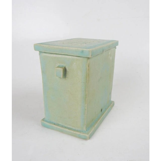 Traditional Contemporary Mary Fischer Celedon Pottery Vase For Sale - Image 3 of 6