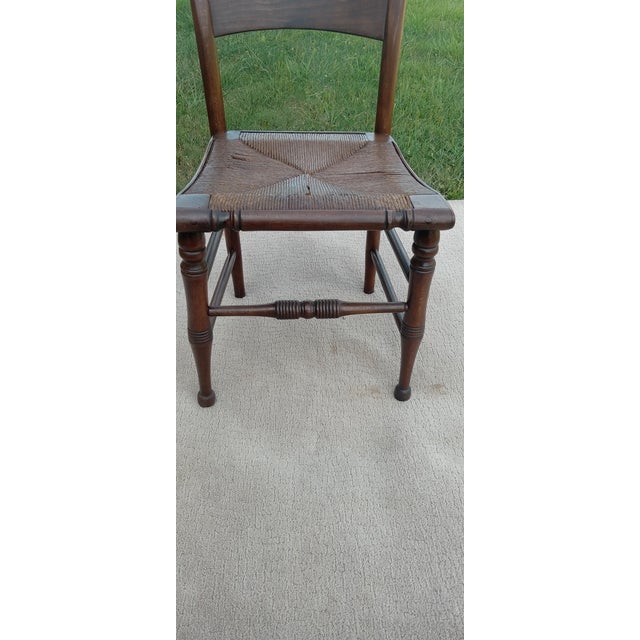 1920s Italian Style Rush Seating With Amish Finish For Sale - Image 9 of 10