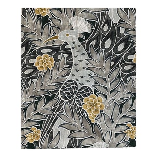 Thibaut F92919 Desmond Black and Charcoal Linen Blend Fabric For Sale