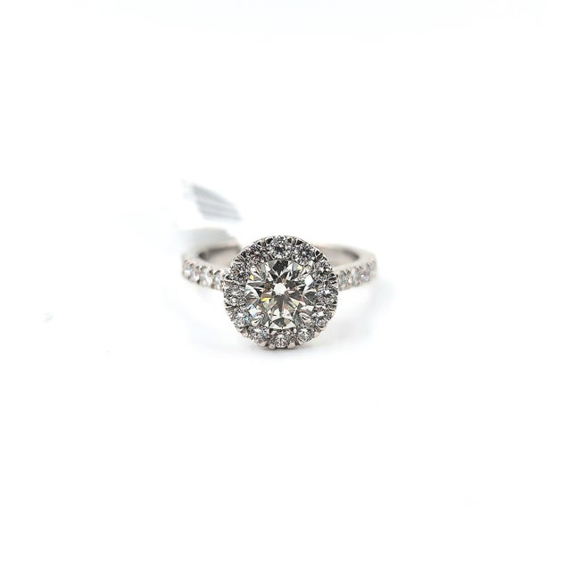 1.70 Ct Diamond Halo Ring Size 6.5 For Sale - Image 9 of 9