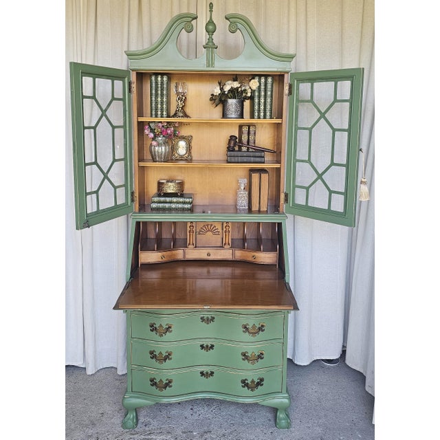 Green Secretary Hutch, Circa 1940's. For Sale - Image 11 of 18