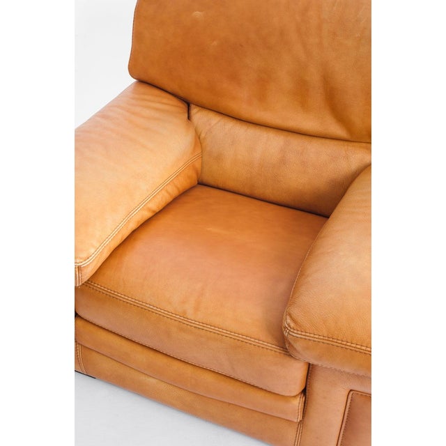 Camel-Colored Leather Armchair from Roche Bobois, France, 1980s For Sale - Image 17 of 18