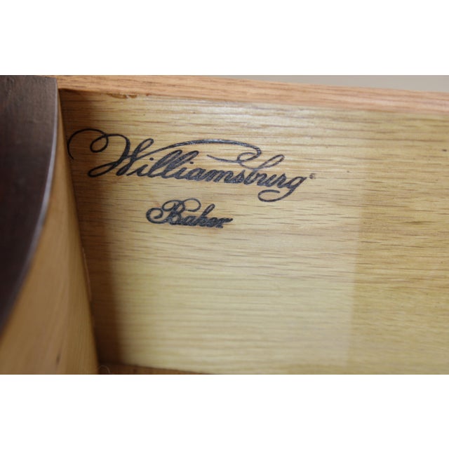 Baker Inlaid Walnut Colonial Williamsburg Virginia Chest For Sale - Image 16 of 18