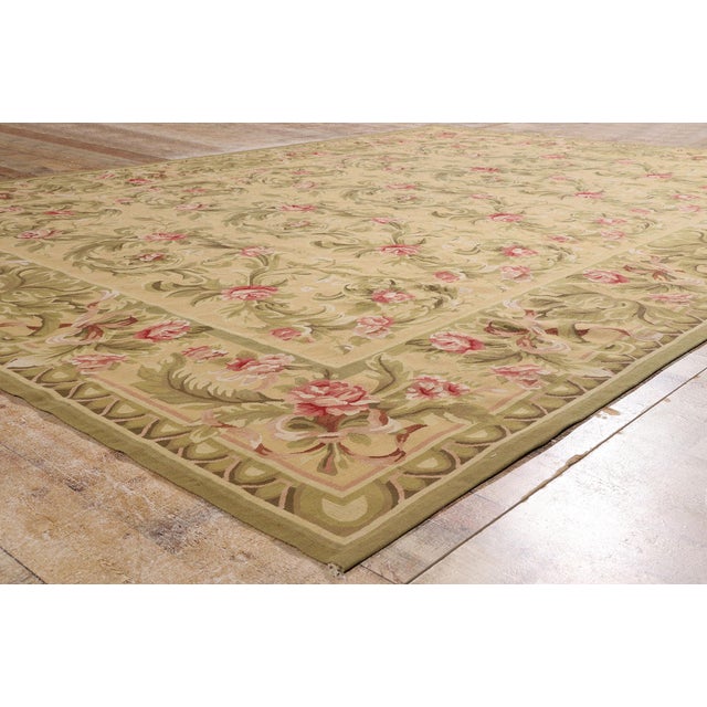 Tan Vintage Chinese Aubusson Rug, 08'10 X 12'03 For Sale - Image 8 of 10
