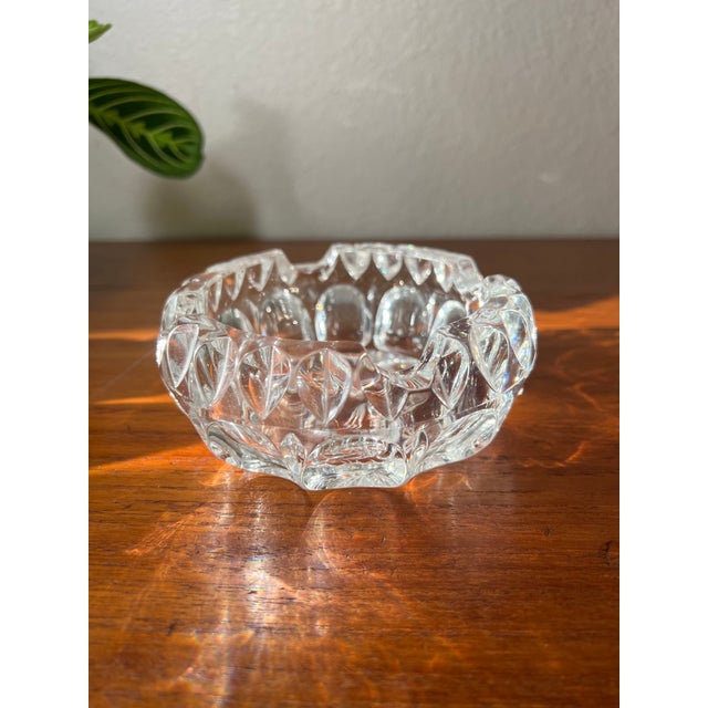 Traditional Vintage Beyer West Germany Crystal Glass 4 Slot Ashtray Starburst Center For Sale - Image 3 of 10