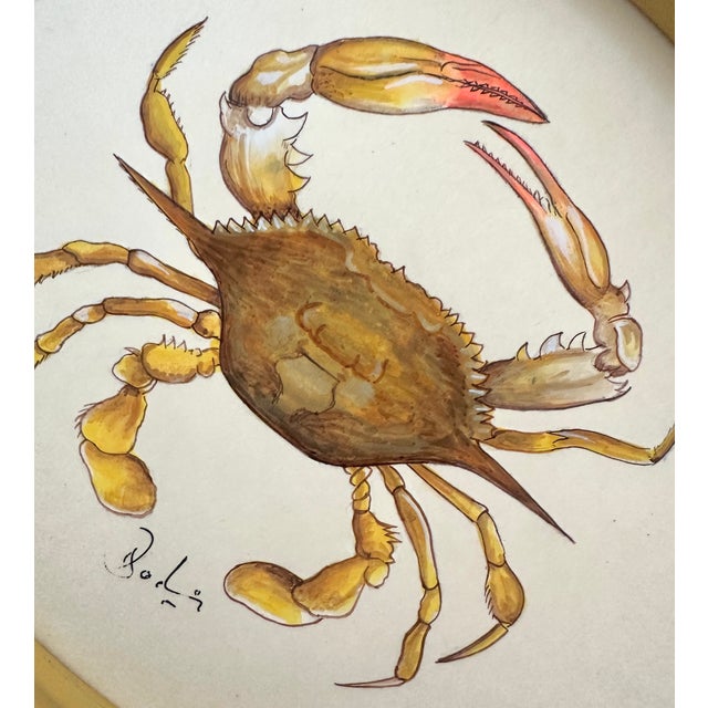 A cheerful hand-painted crab artwork, created with beautiful attention to detail by our master artists. Painted using...