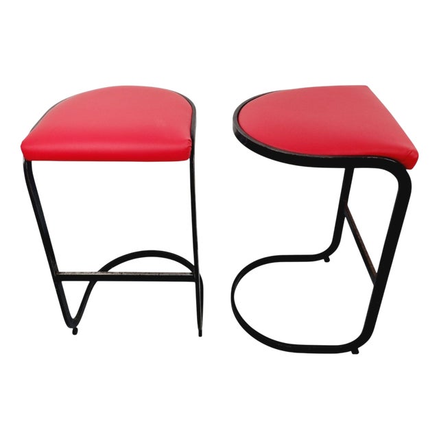 American Bar Stools by Milo Baughman, 1970s, Set of 2 For Sale