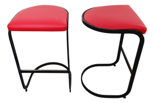 American Bar Stools by Milo Baughman, 1970s, Set of 2