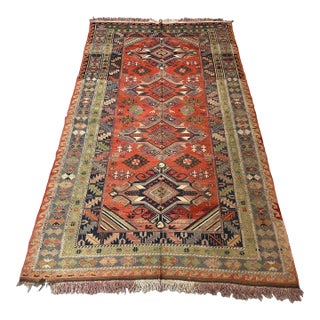 Vintage Caucasian Shirvan Pole Medallion Tribal Rug - 9'0" X 4'6" For Sale