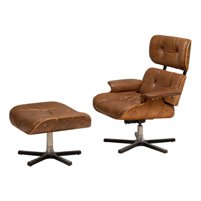 Set of Canadian Lounge Chair and Ottoman from Northfield Metal Products, 1960s For Sale