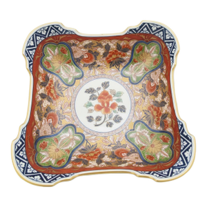Japanese Arita Porcelain Imari Kisen Kiln Gold Gokunishiki 9 1/2" Lobed Rim Bowl