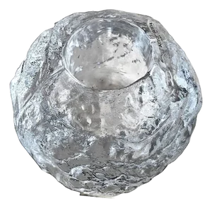 1970s Kosta Boda Large Snowball Crystal Candle Holder Designed by Ann Wolff