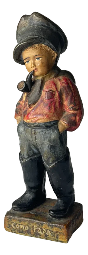 Antique Terracotta Sculpture of Boy Como Papá, Spain, 1900-1930s