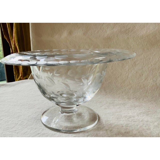 1930s Art Deco Transparent French Crystal Bowl For Sale - Image 6 of 7