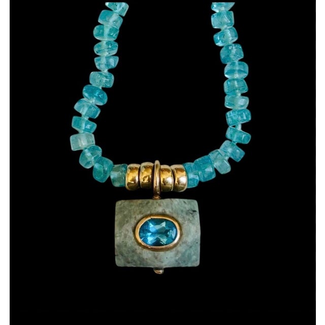 14k Gold Apatite Pendant Necklace Apatite, 14k Gold & Amazonite Apatite- the gemstone of creativity. A gemstone we come...