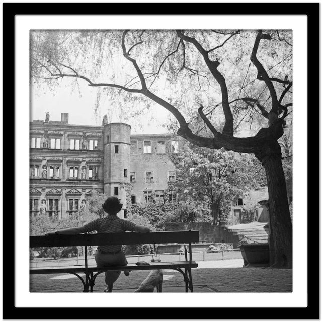Woman on Bench in Front of Heidelberg Castle, Germany 1936, Printed 2021 For Sale - Image 4 of 5