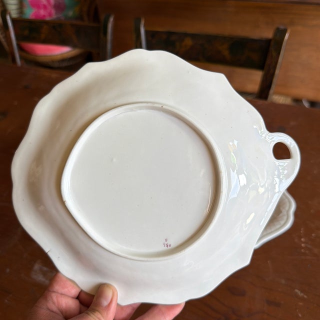 Rose Set of 3 Antique Job Ridgway Cauldon Place Single-Handled Trays, Pattern B1154, Circa 1808-1814 For Sale - Image 8 of 12