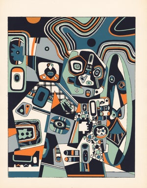 1947 Silkscreen "Two Smiles" by Steve Wheeler