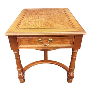 Hammary Fine Furniture Bookmatched Top Side Table, Circa 1970s For Sale