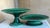 Hand painted vibrant green majolica footed compote made in England by Minton, date stamped to 1860. The plate has a...