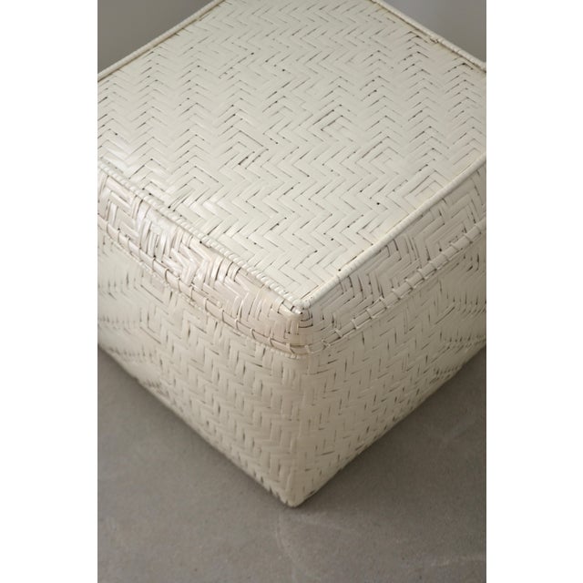 1960s MidCentury White Lacquered Rattan Basket Chairish