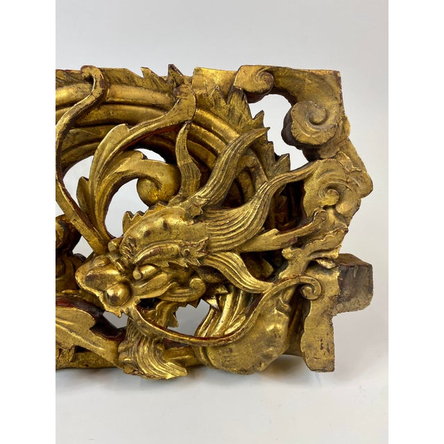 Mid 18th Century Dragon Wooden Temple Carving For Sale - Image 4 of 6