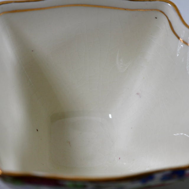 Metal Mid 20th Century Royal Winton Grimwades Summertime Chintz Pattern Creamer and Open Sugar Bowl For Sale - Image 7 of 11
