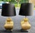 These Vintage Hollywood Regency 4-Handle Urn Table Lamps are polished brass and feature four elegant, curve-shaped handles...