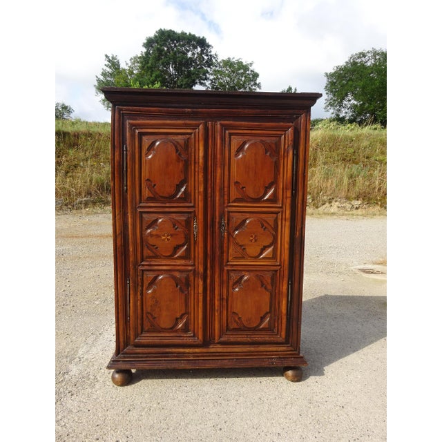 Brown Vintage Louis XIII Walnut Armoire For Sale - Image 8 of 18