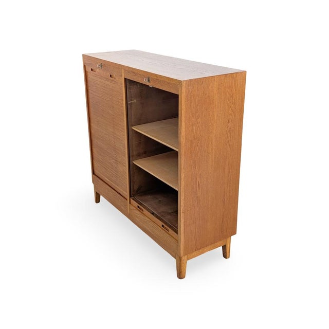 Mid-Century Modern Mid-Century Modern Roller Shutter Cabinet in Oak For Sale - Image 3 of 14