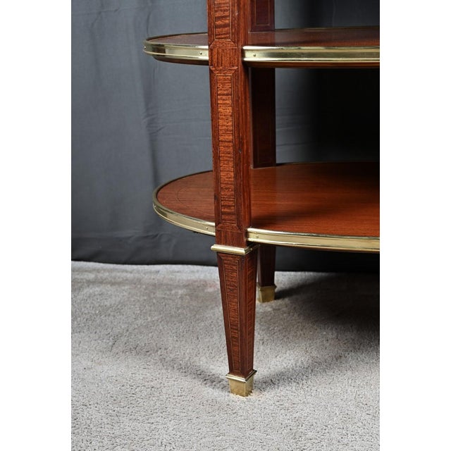 Brown Three-Tier Serving Cart in Mahogany, 1890s For Sale - Image 8 of 14