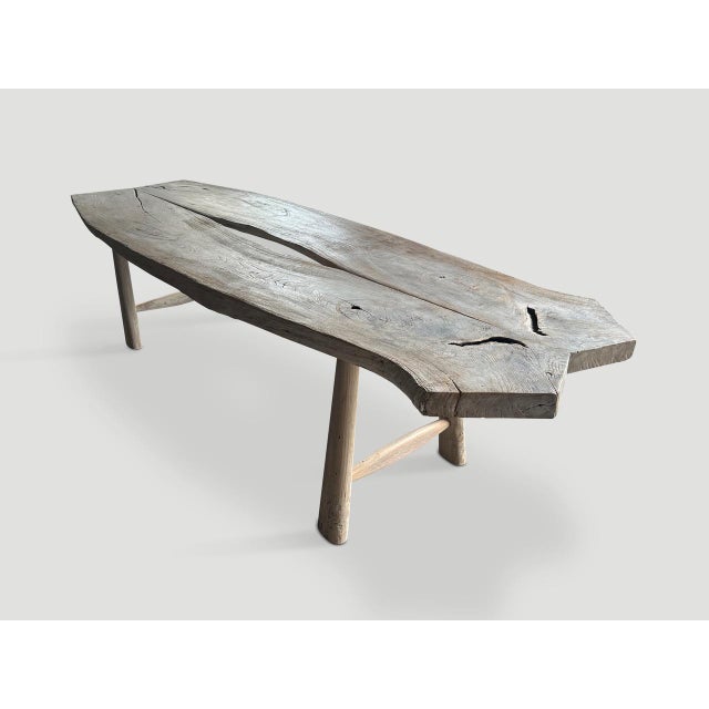 Andrianna Shamaris Century Old Teak Wood Dining Table For Sale In New York - Image 6 of 6