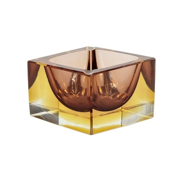 Brown Mid-Century Modern Sommerso Murano Glass Ashtray by Flavio Poli for Seguso Vetri D'Arte, Italy, 1970s For Sale - Image 8 of 8