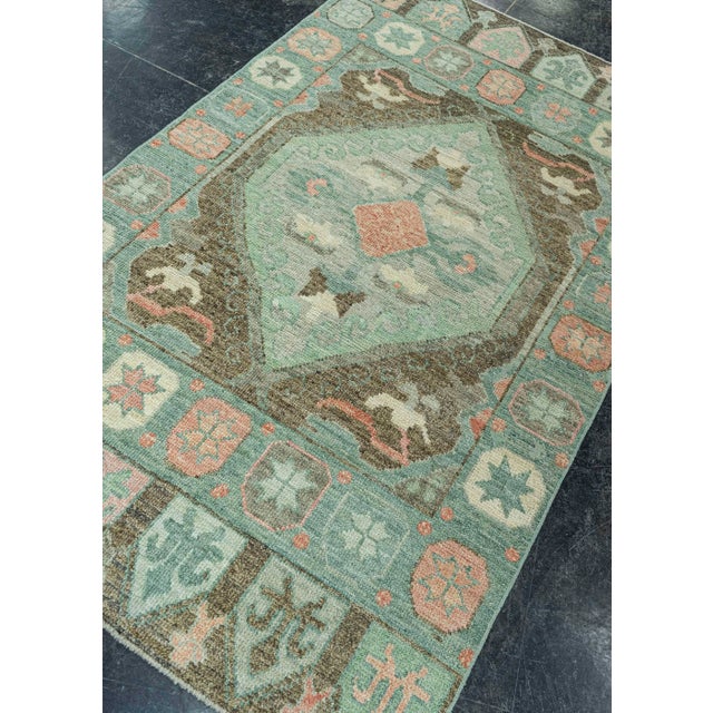 Chocolate Turkish Oushak Rug 3'9"x 6'4" #20083 For Sale - Image 8 of 8