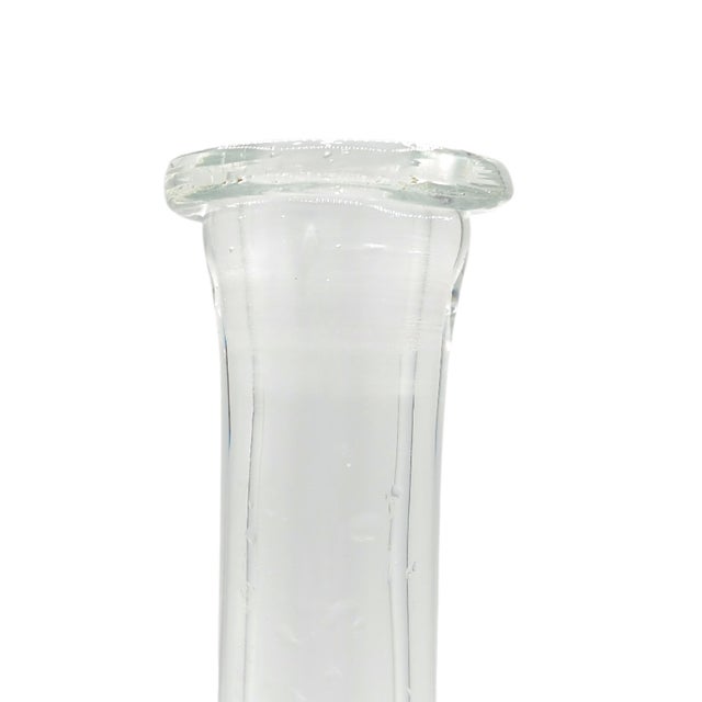 Mid-Century Modern Vintage MCM Coin Optic Clear Glass Bud Vase For Sale - Image 3 of 4