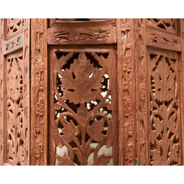 Brown Moorish Style Carved Teak Inlaid Round Tabouret Drink Table For Sale - Image 8 of 15