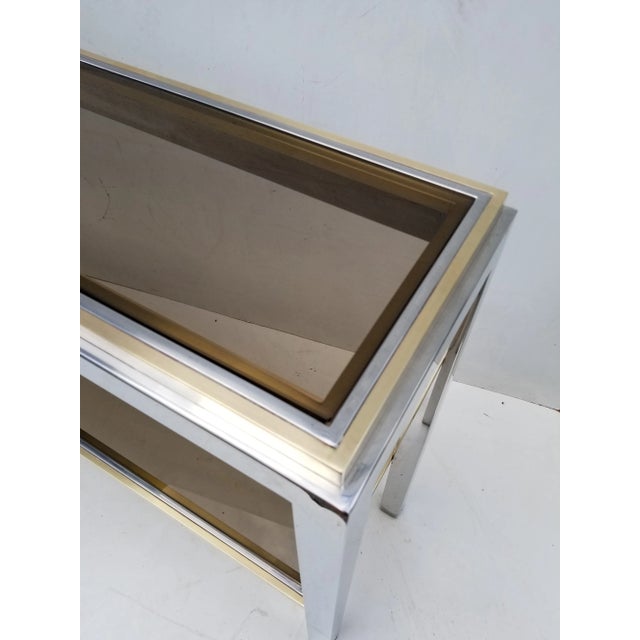 Mid-Century Modern 1970s Willy Rizzo Signed 2 Tiered Console For Sale - Image 3 of 7