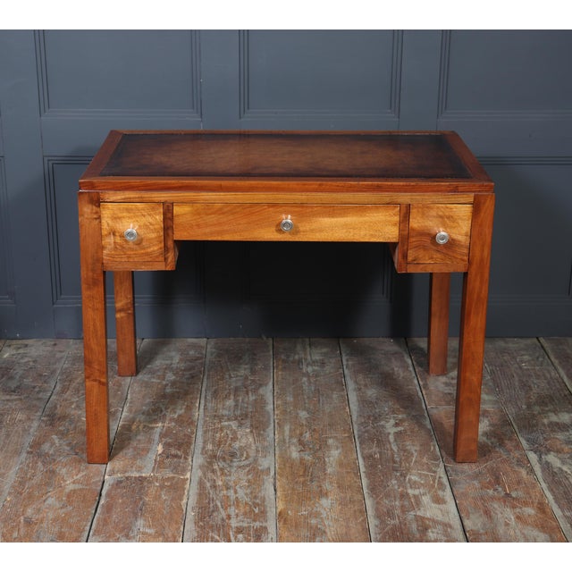 Wood French Art Deco Walnut Writing Desk, 1930 For Sale - Image 7 of 17