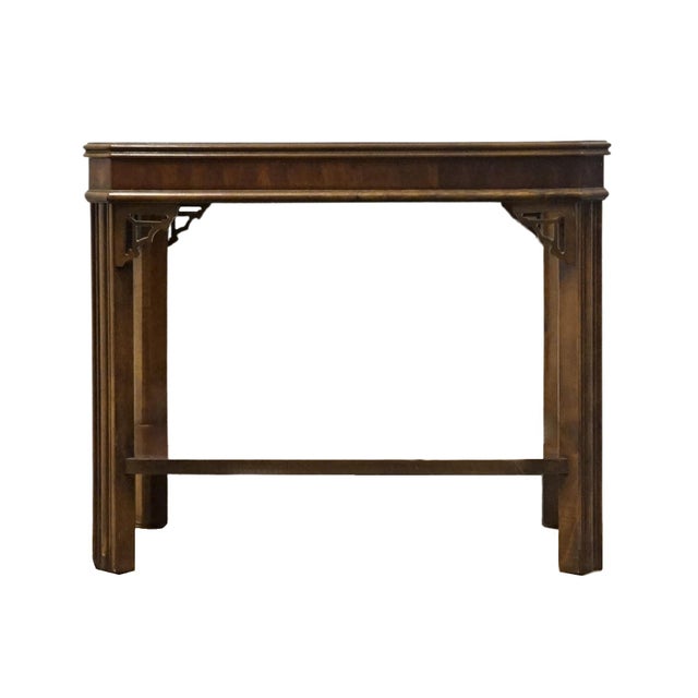 Late 20th Century Altavista Lane Solid Cherry Traditional Chippendale Style 27x20" Accent End Table W. Glass Top For Sale - Image 5 of 8