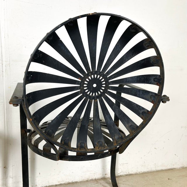 Pair of Vintage Black Cantilever Patio Chairs – Attributed to François Carré For Sale - Image 9 of 12