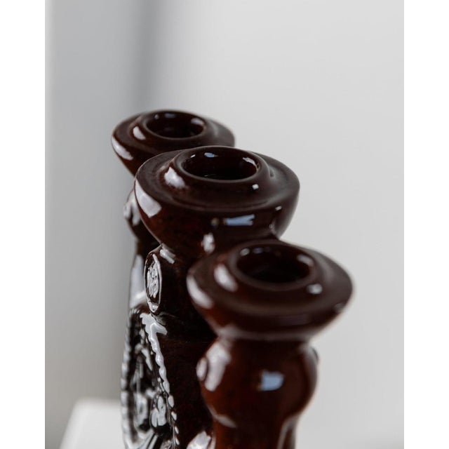 Ceramic Large Vintage Brutalist Ceramic Candleholder, Estonia, 1960s For Sale - Image 7 of 11
