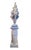Italian Pair of Vintage Monumental 79” Italian Blue & White Glazed Ceramic Lidded Urns on Pedestals For Sale - Image 3 of 12