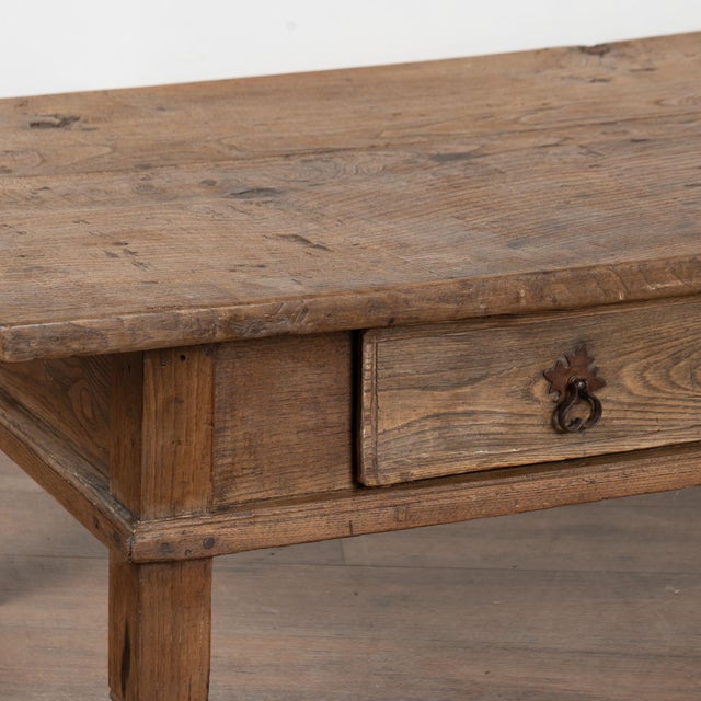 Brown Late 19th Century Rustic French Oak Coffee Table With Two Drawers For Sale - Image 8 of 12