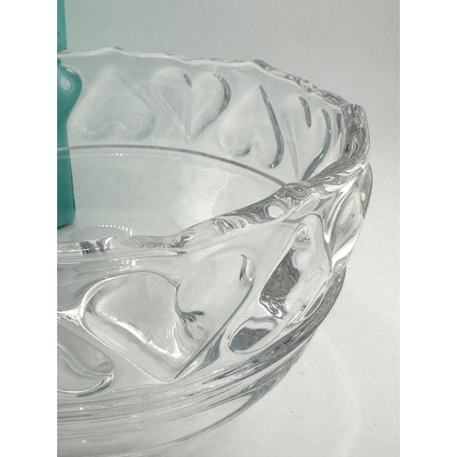 1990s Tiffany and Co Crystal Hearts Bowl With Original Box For Sale - Image 5 of 12